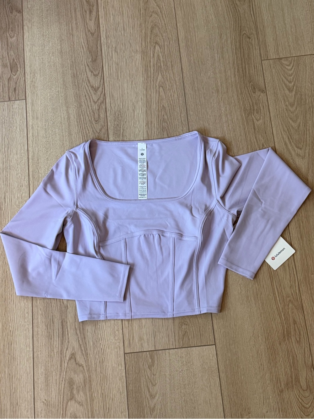 lululemon athletica Lavender Long-Sleeve Scoop-Neck Crop Top